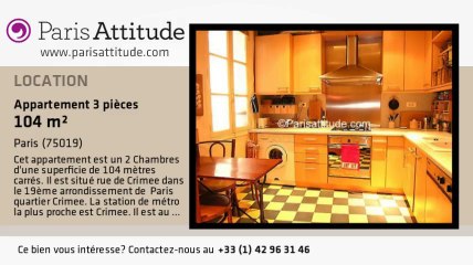 Appartement 2 Chambres à louer - Crimée, Paris - Ref. 1154