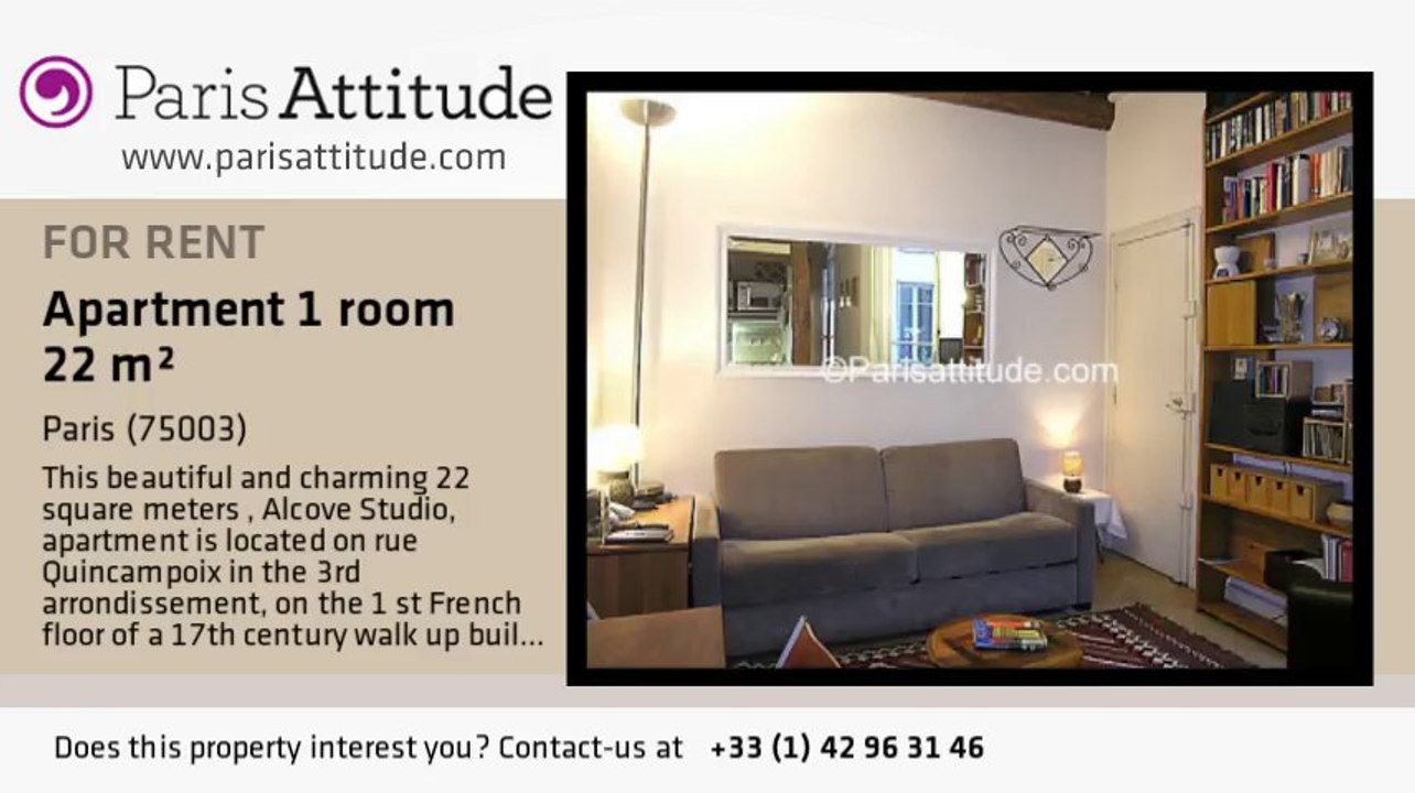 Alcove Studio Apartment for rent - Centre George Pompidou, Paris - Ref. 677