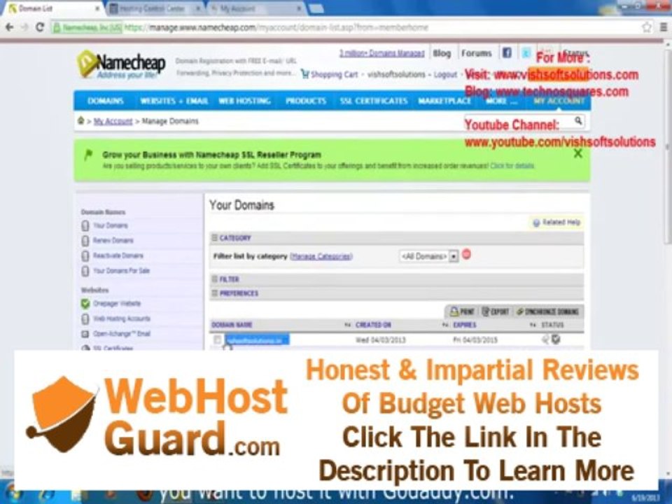 How To Host Your NameCheap's Domain Name To Godaddy Web Hosting Account