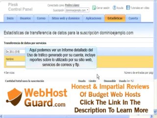 Conocer estadísticas de consumo de recursos del hosting - Tutorial de Plesk (25 de 32)