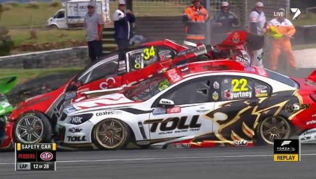 V8 Supercars Phillip Island 2013 Race 1 Huge crash Premat Courtney