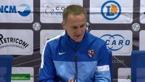 Conférence de presse CA Bastia - FC Metz (0-2) : Stéphane ROSSI (CAB) - Albert CARTIER (FCM) - 2013/2014