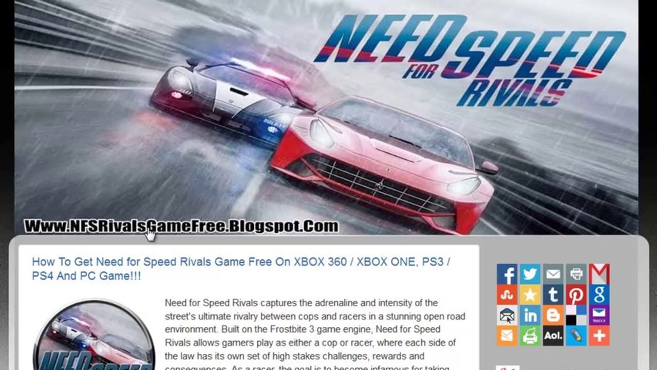 Install Need for Speed Rivals Game Crack Free - Tutorial