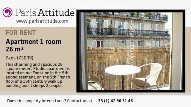 Studio Apartment for rent - Moulin Rouge/Pigalle, Paris - Ref. 3276