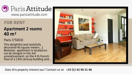 1 Bedroom Apartment for rent - St Paul, Paris - Ref. 8663