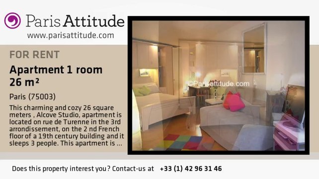 Alcove Studio Apartment for rent - Temple, Paris - Ref. 2586