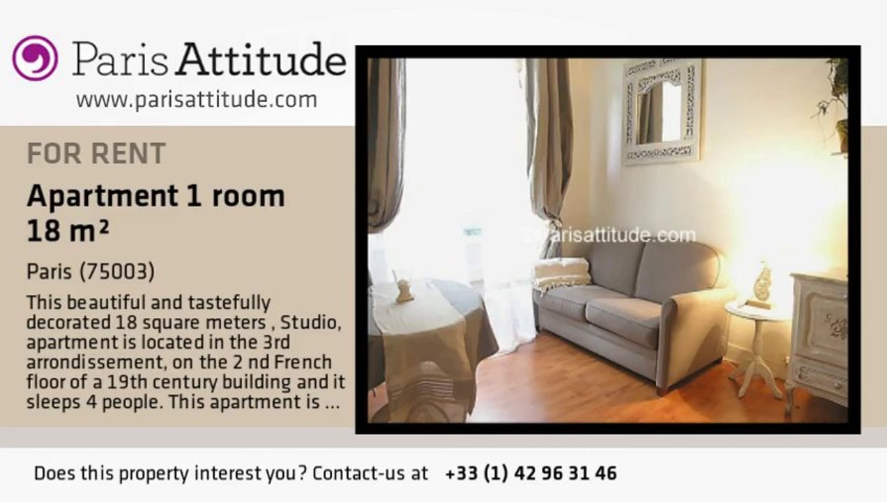 Studio Apartment for rent - Centre George Pompidou, Paris - Ref. 7629