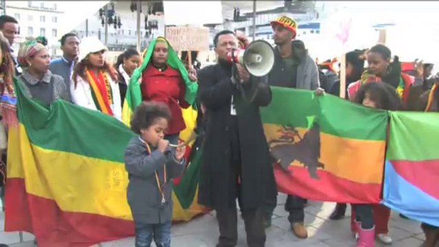 Manifestation à Marseille de la communauté Ethiopienne contre la violence et la barbarie subie par leurs compatriotes en Arabie Saoudite