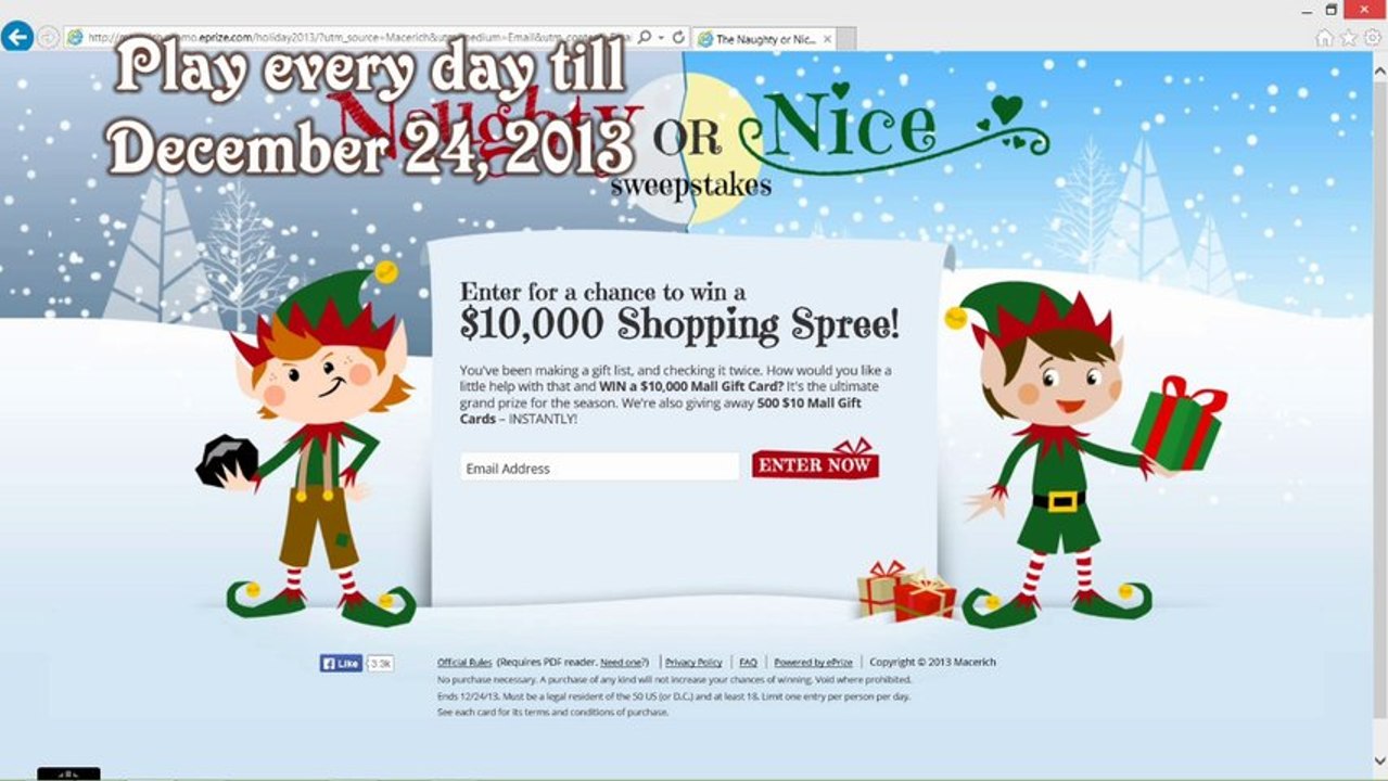 Naughty or nice sweeps