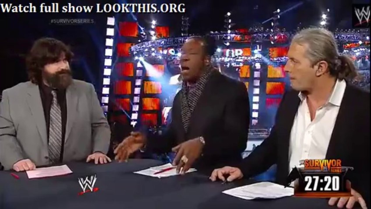 Mick Foley Bret Hart and Booker T Survivor Series 2013
