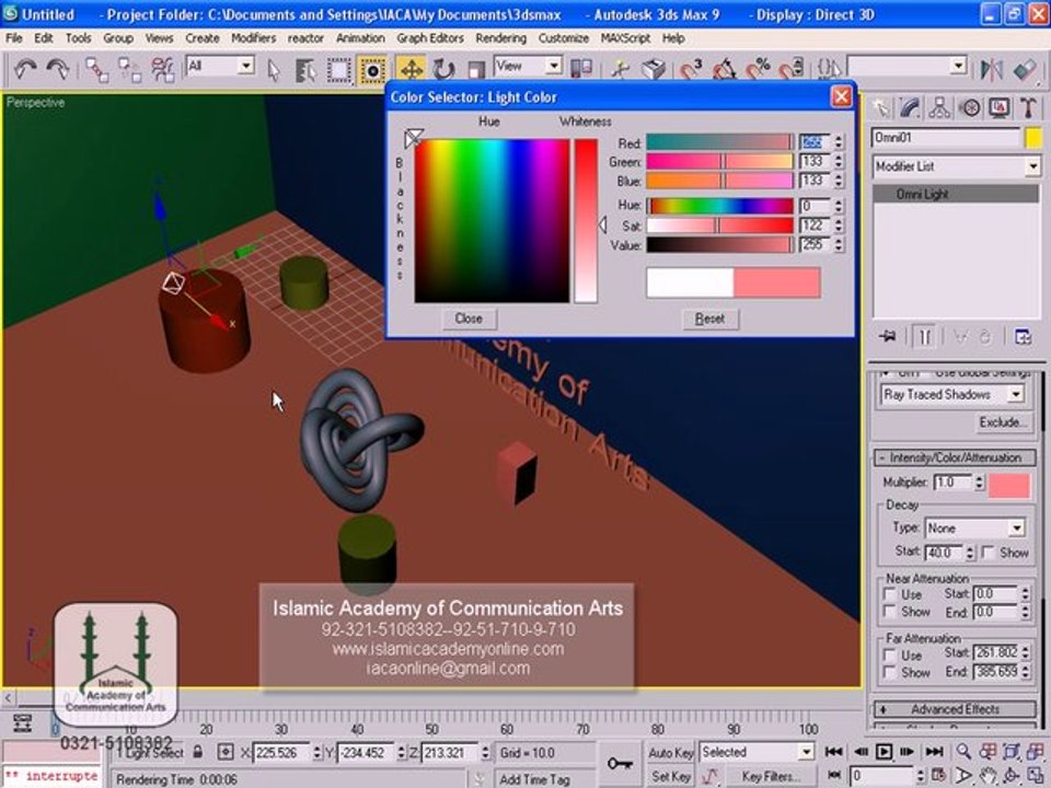 3D Studio Max Training in Urdu  Camera and Lights Part 10