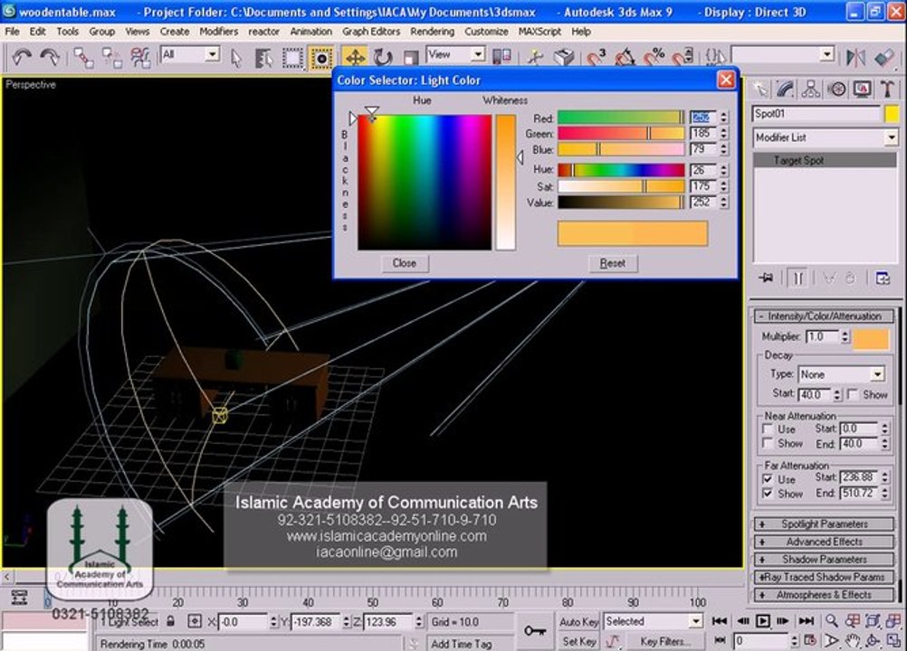 3D Studio Max Training in Urdu  Camera and Lights Part 16