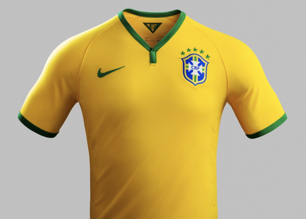 Le nouveau maillot de l'équipe du Brésil 2014 !