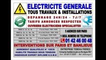 ELECTRICITE PARIS 14eme - 0142460048 - ARTISAN ELECTRICIEN - DEPANNAGES URGENTS 24H/24 JOUR ET NUIT