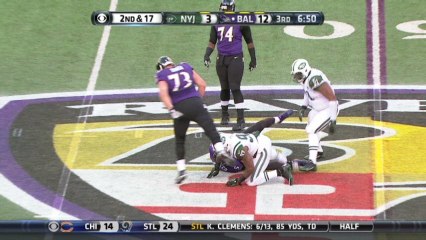 Jets defense, sack, 8-yd loss