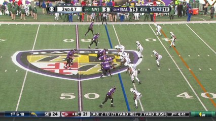 Jets defense, sack, 7-yd loss