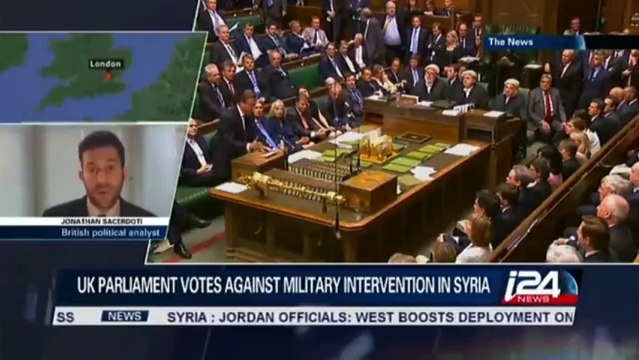 Jonathan Sacerdoti on i24News discussing the UK Parliamentary vote on intervention in Syria