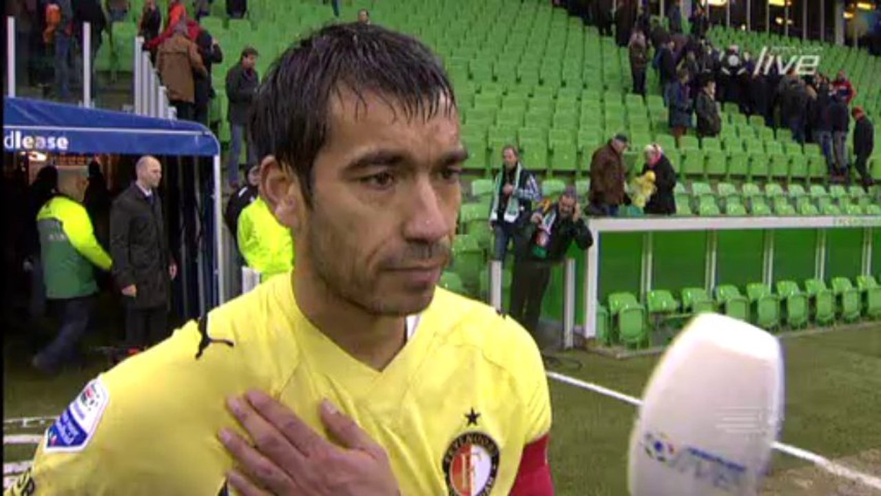 28-02-10 Giovanni van Bronckhorst na FC Groningen - Feyenoord
