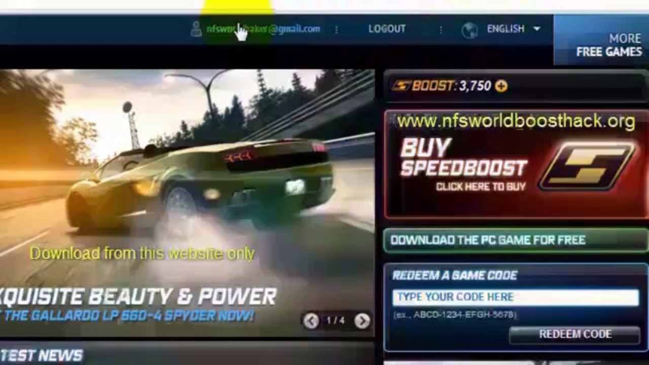 NFS World Hack and Tutorial 2013 OFFICIAL DOWNLOAD FOR FREE - PROOF!
