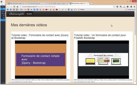 Tutoriel vidéo : Afficher une liste de vidéos YouTube API - Zend