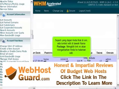 Cara memilih paket yang berbeda untuk account di WHM cPanel Hosting By riauhost.net