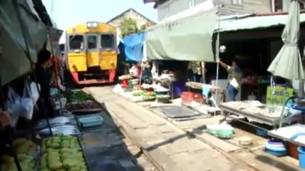 Just a passenger train passing through a...