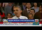 President Obama Heckled Over Immigration, Rebukes Protester San Francisco Speech and obama chats through bum hole !!