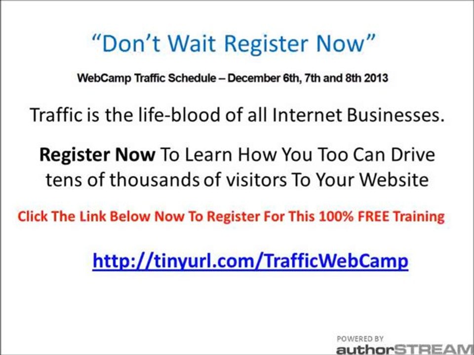 Drive Website Traffic | 3 Days Of Complimentary  Training