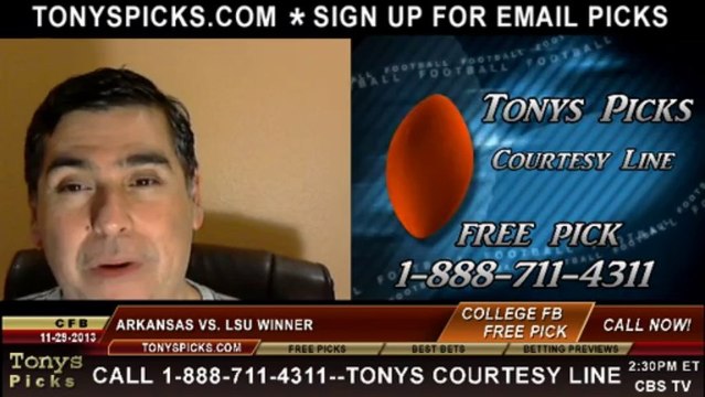 LSU Tigers vs. Arkansas Razorbacks Pick Prediction NCAAF Odds 11-29-2013