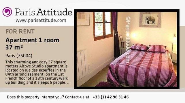 Alcove Studio Apartment for rent - St Paul, Paris - Ref. 4260