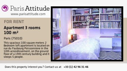 2 Bedroom Loft for rent - Poissonnière, Paris - Ref. 1863