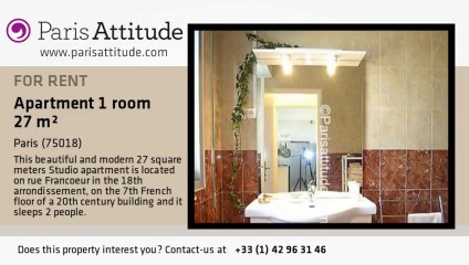 Studio Apartment for rent - Jules Joffrin - Mairie du 18ème, Paris - Ref. 4990