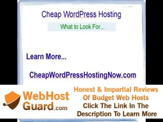 Cheap WordPress Hosting - What to Look For