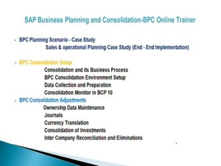 SAP BPC Online Trainer and training