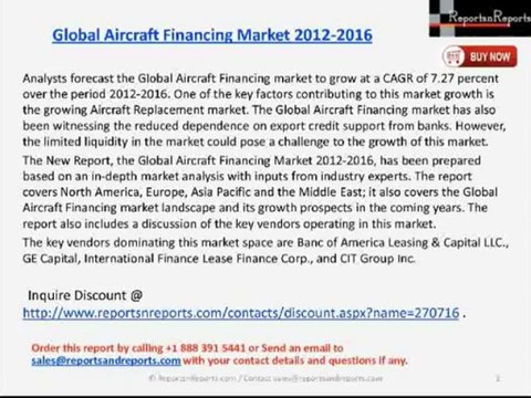 ReportsnReports: Global Aircraft Financing Market 2016