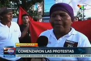Hondureños irritados toman pacíficamente la vía pública en Tegucigalpa