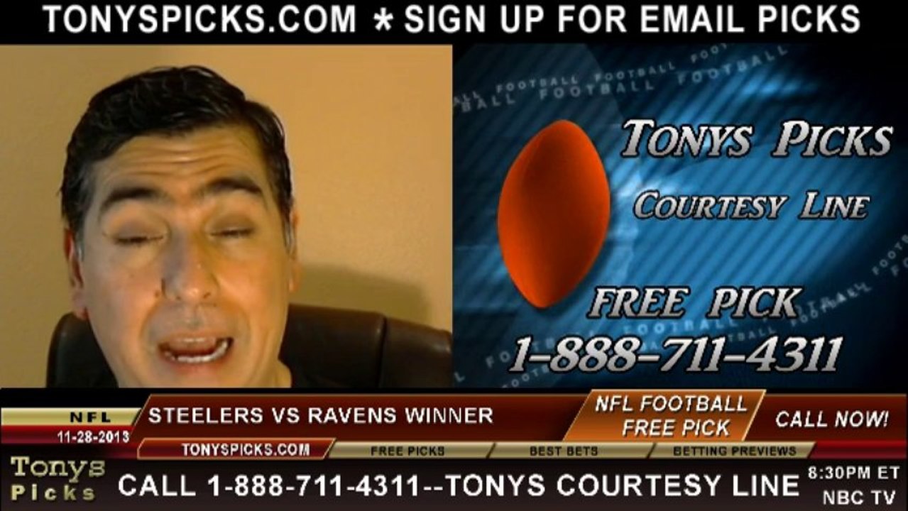 Baltimore Ravens vs. Pittsburgh Steelers Pick Prediction NFL Thanksgiving Odds 11-28-2013
