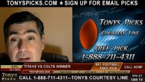 Indianapolis Colts vs. Tennessee Titans Pick Prediction NFL Odds 12-1-2013