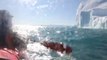 Kayaking in rough sea (Disko, Greenland)