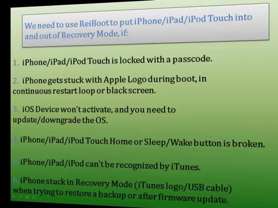 How to Put an iPhone or iPod, iPad into/exit Recovery Mode