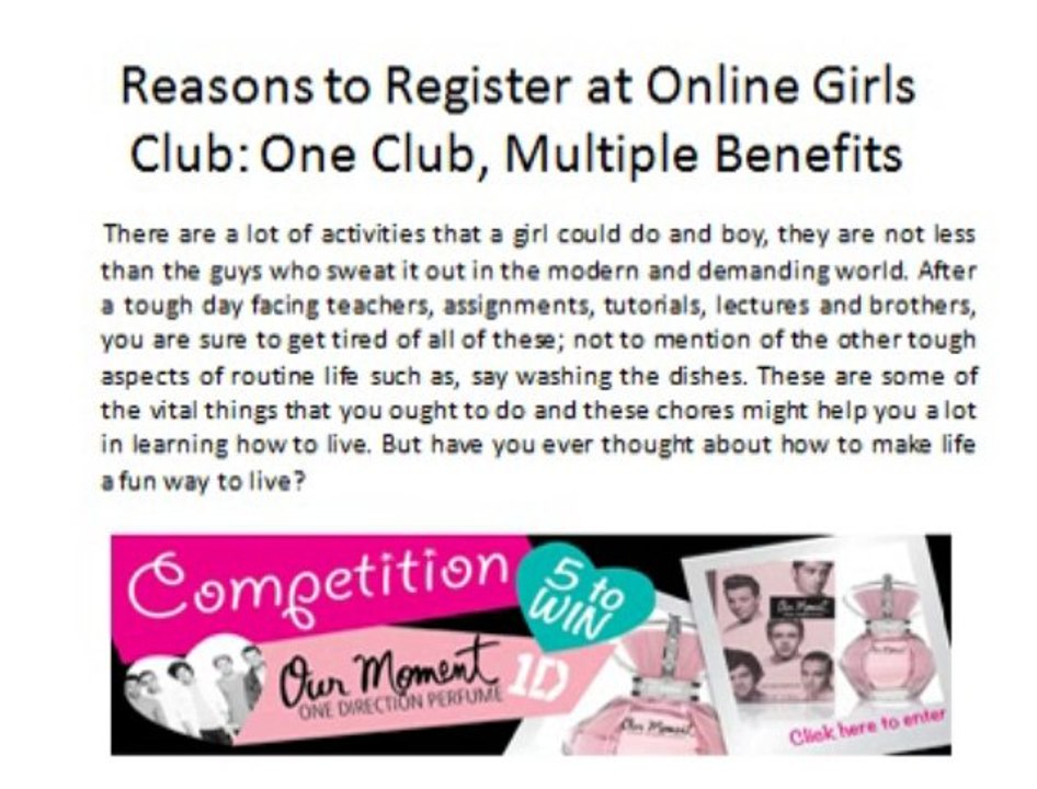 Reasons to Register at Online Girls Club One Club, Multiple Benefits