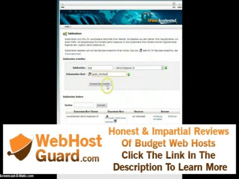Webhosting - Hostpower - CPanel - Subdomain anlegen