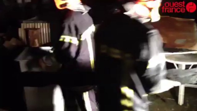 Feu à l'arrière d'une boulangerie