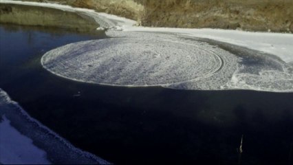 L'étonnant disque de glace de la rivière Sheyenne