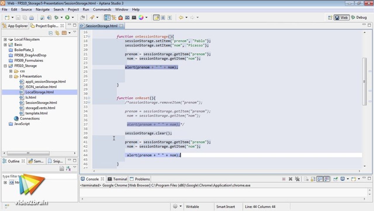 Tutoriel HTML5 : Différence entre localStorage et sessionStorage | video2brain.com