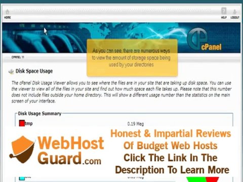 Using The Disk Usage Viewer In cPanel | Website Hosting Tutorial