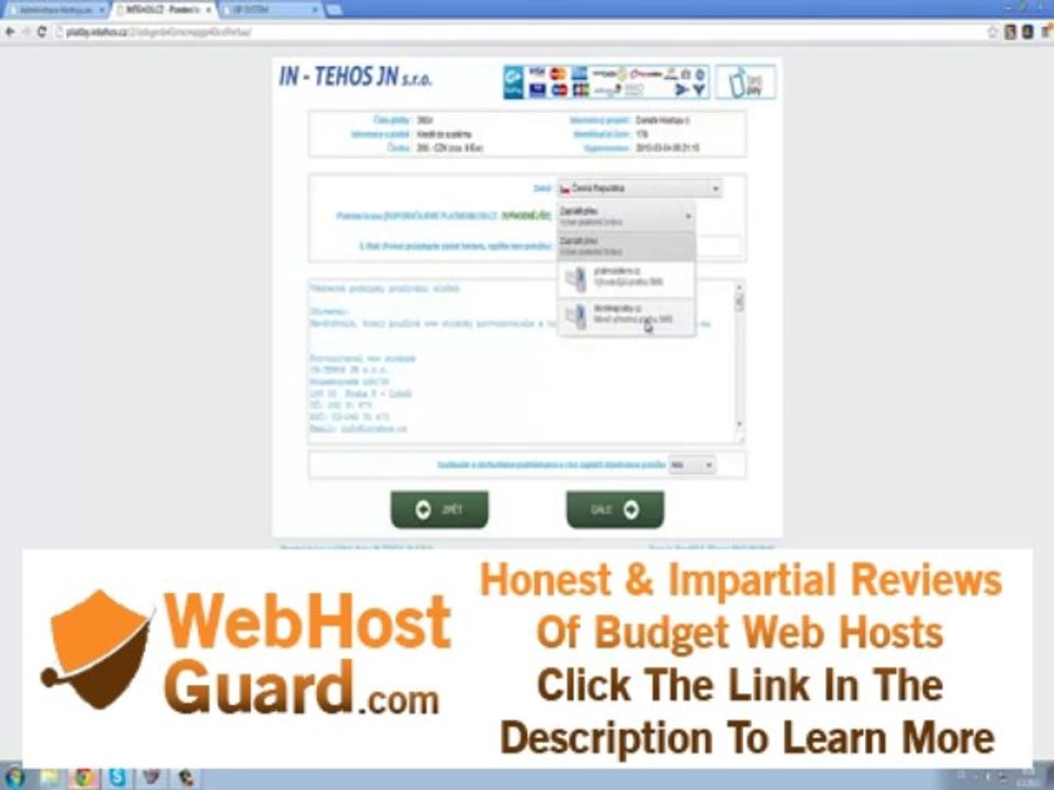 Minecraft Hosting u "Hostuju.eu" Ukázka