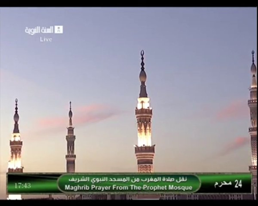 صلاة المغرب من المسجد النبوي الأربعاء 24-1-1435...