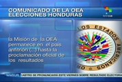 Comunicado de la OEA sobre las elecciones de Honduras