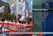 Empleados públicos chilenos entran en segundo día de paro